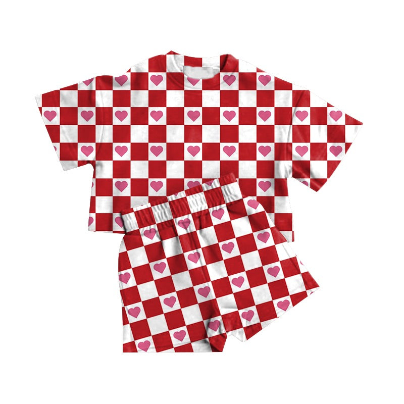 Red Checker Hearts Pajamas