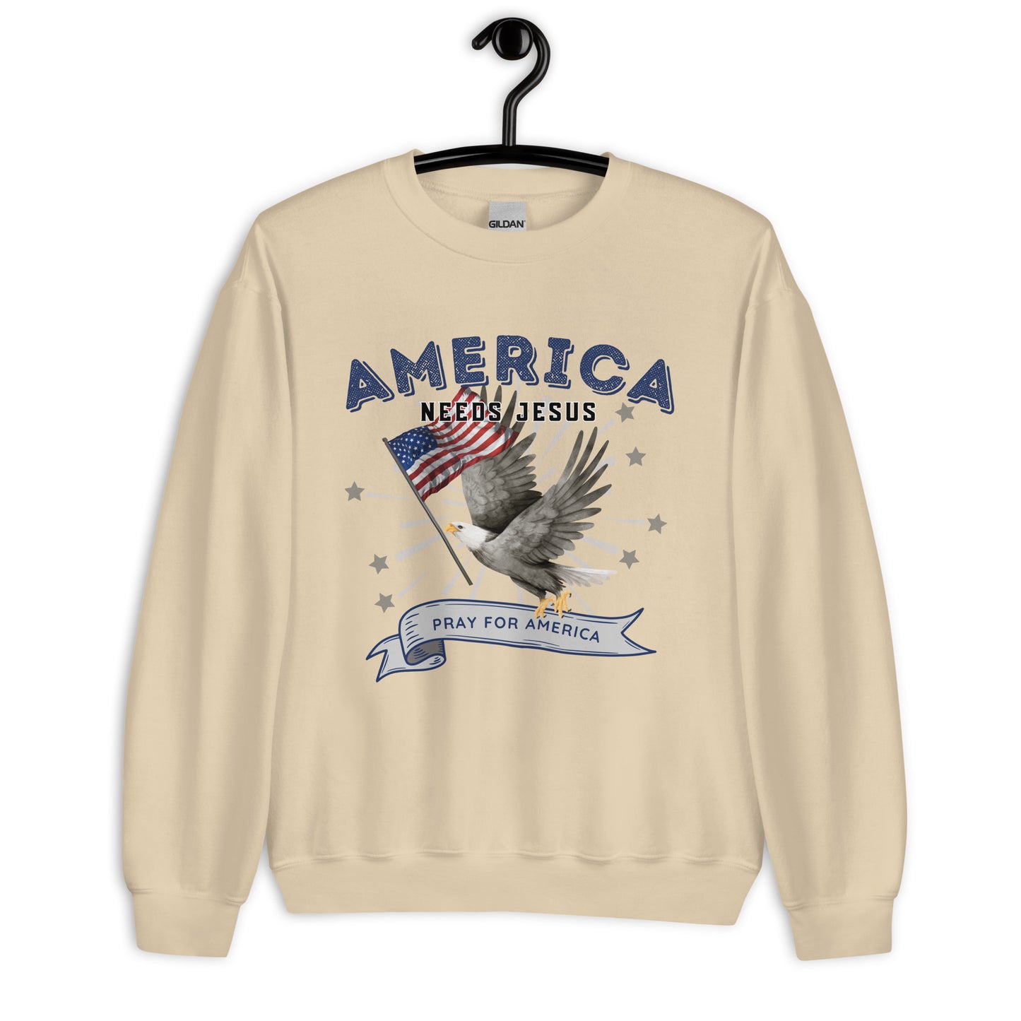 America Needs Jesus Crewneck