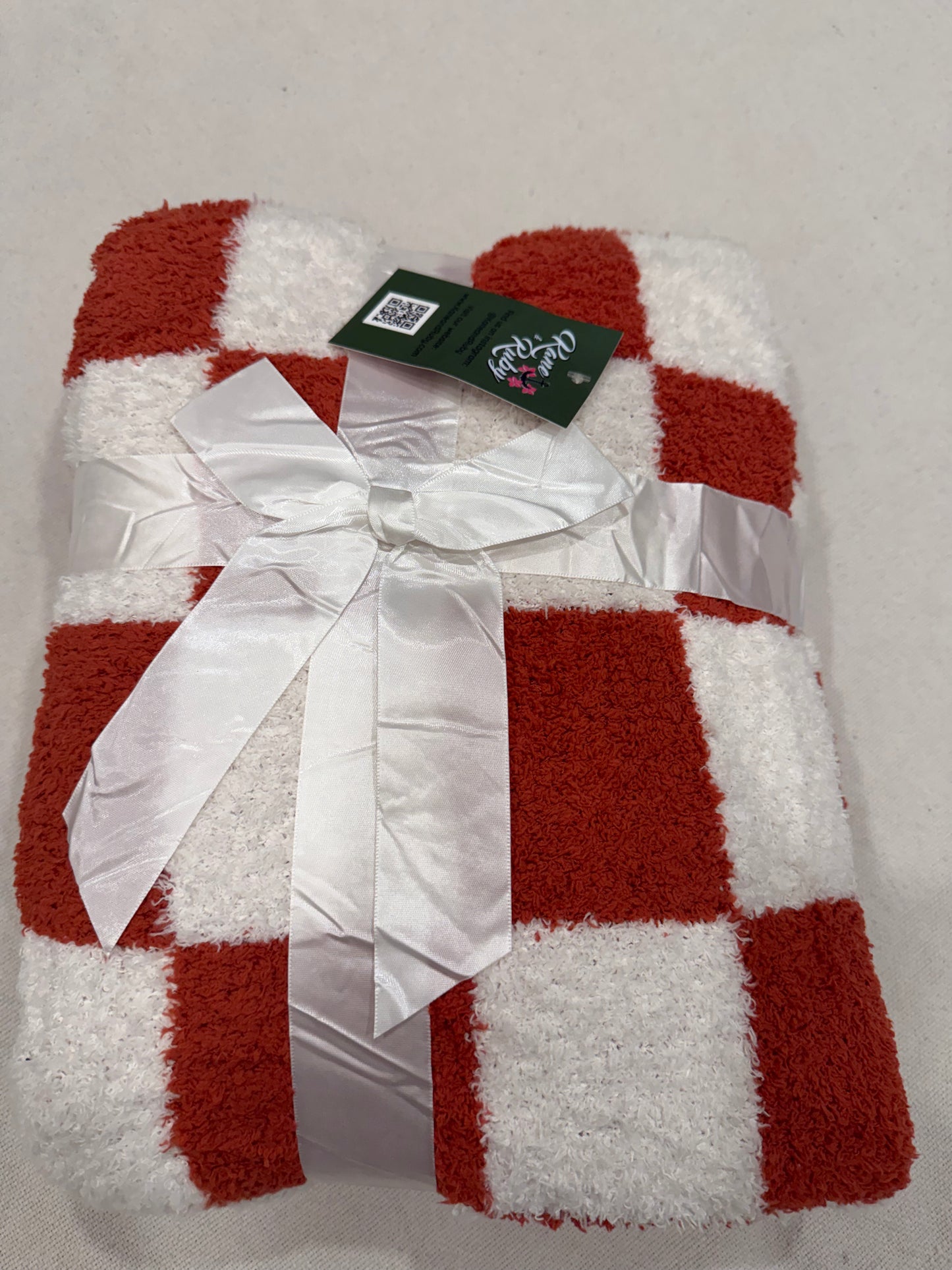 Brick Red Checkered Minky