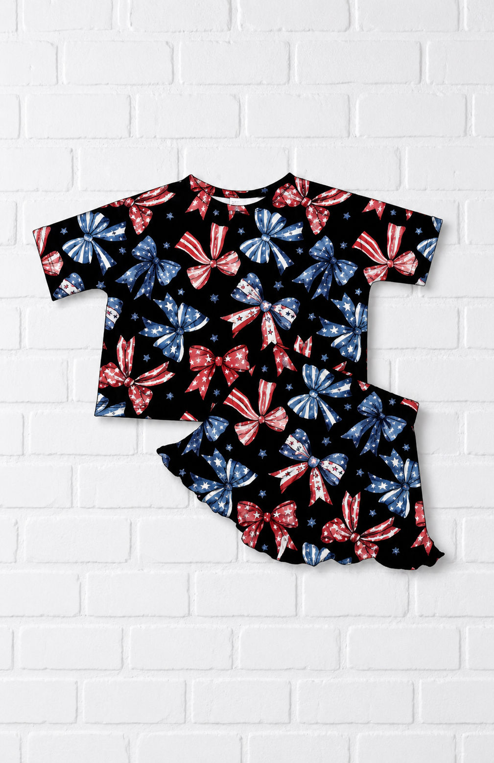 Americana Bows Shorts Bamboo Pajamas