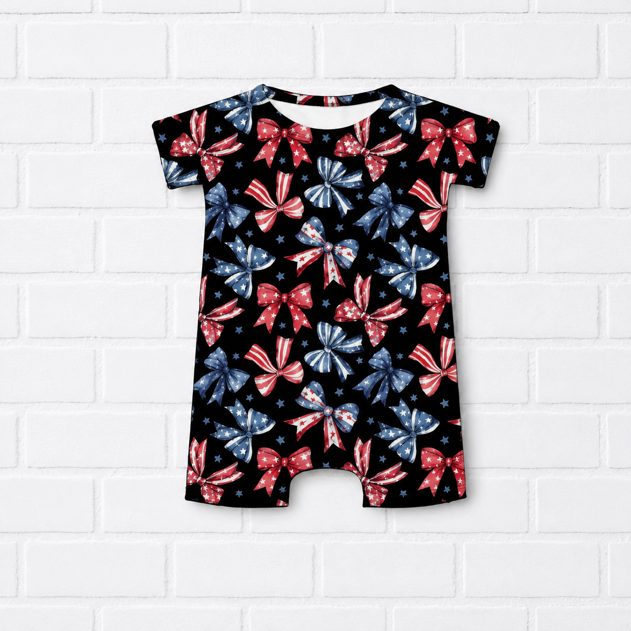 Americana Bows Shorts Bamboo Pajamas