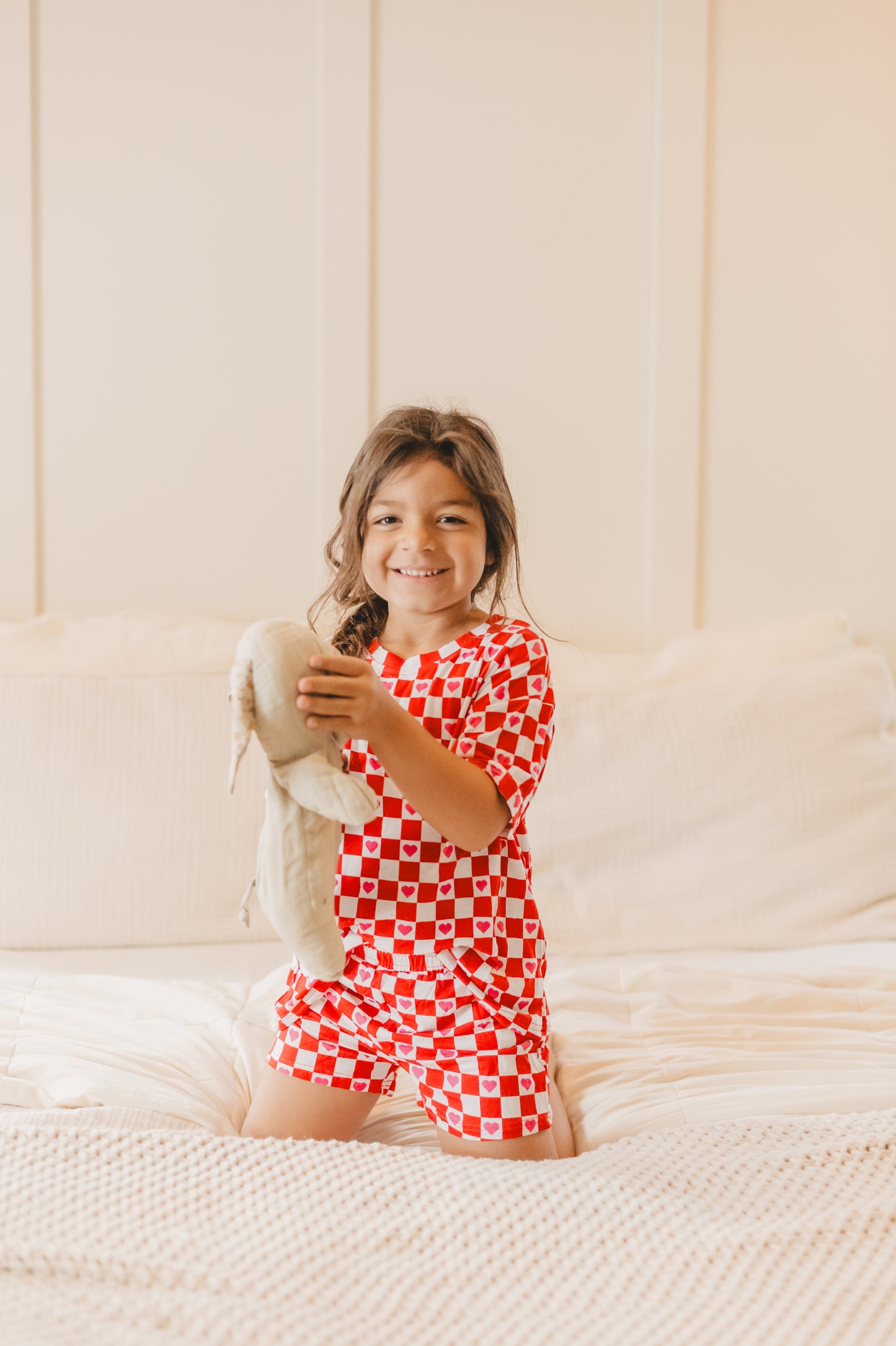Red Checker Hearts Pajamas