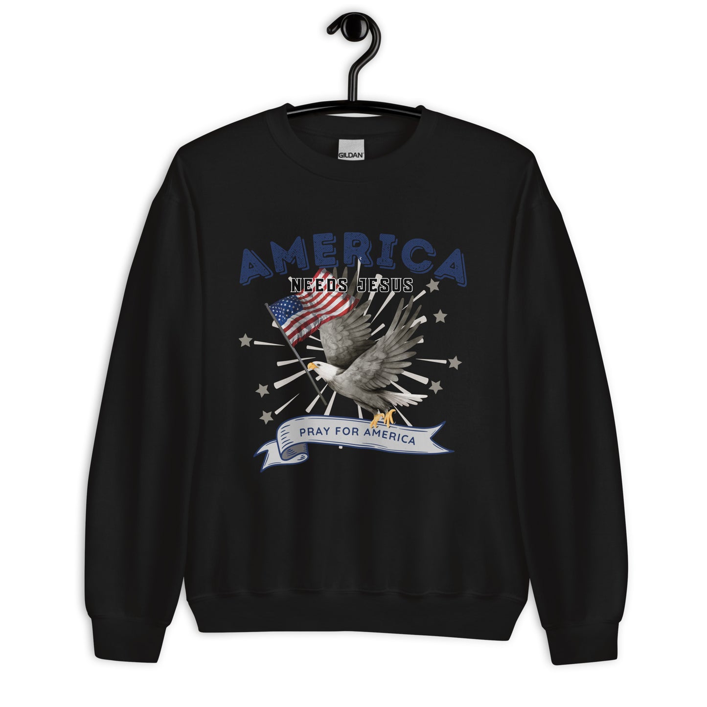 America Needs Jesus Crewneck