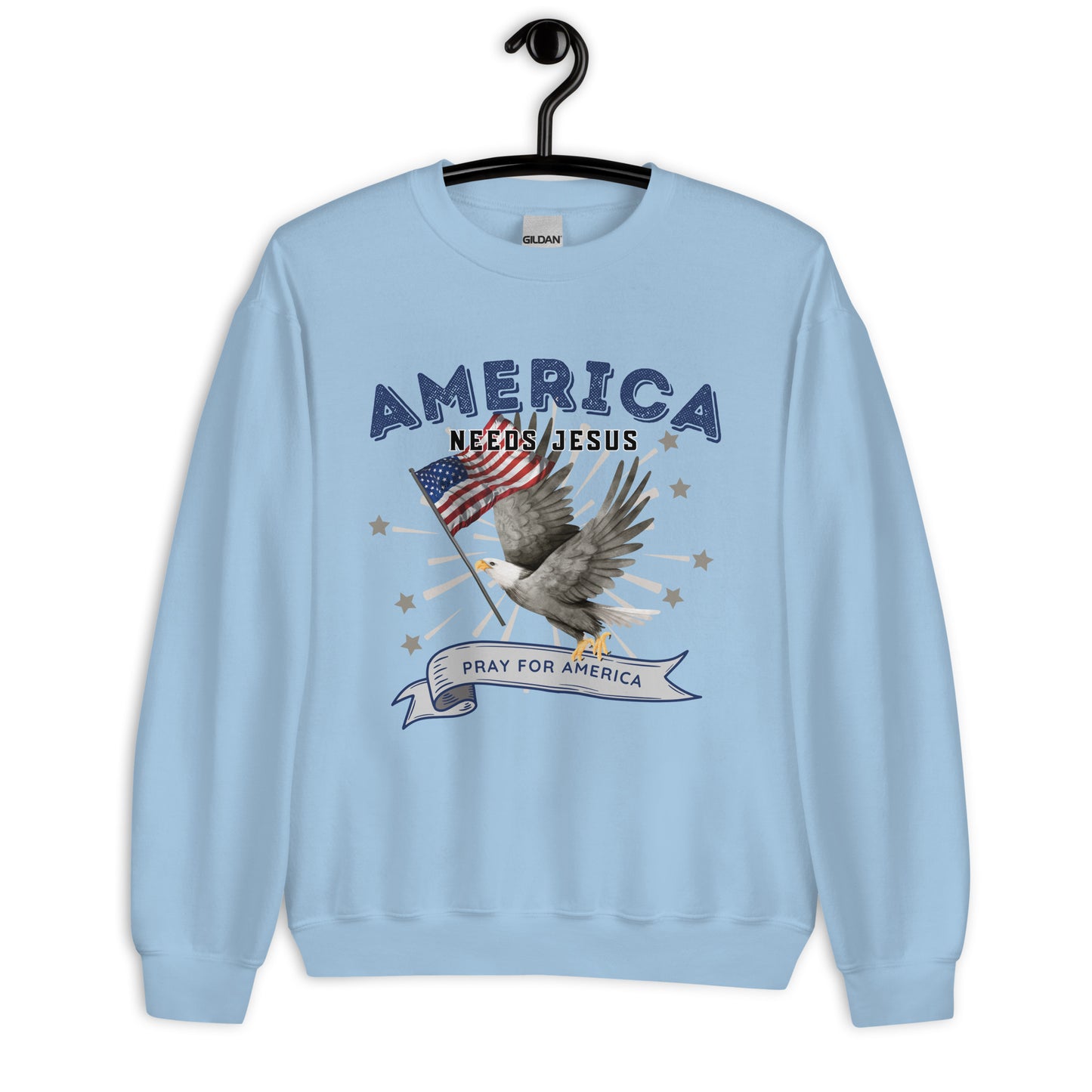 America Needs Jesus Crewneck