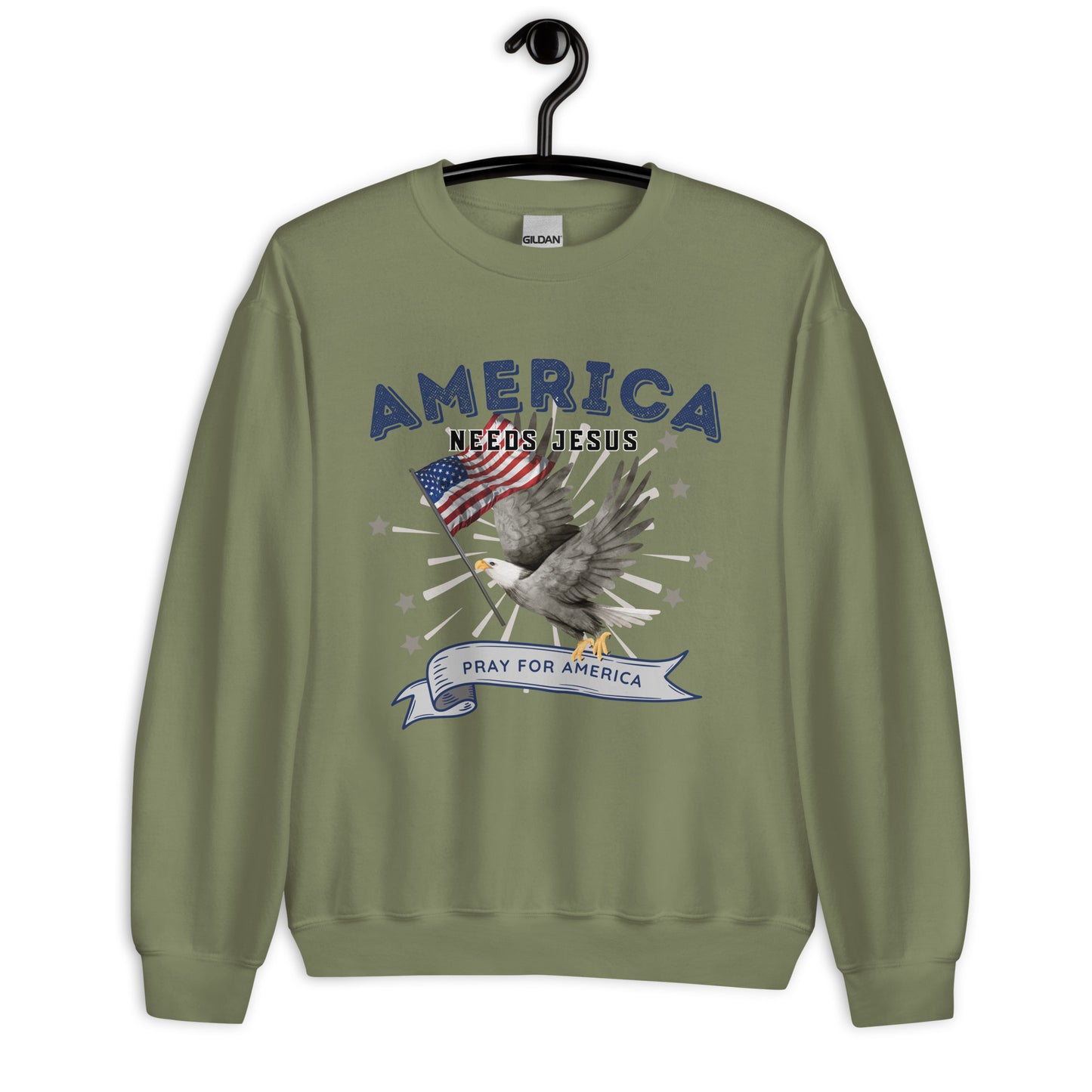 America Needs Jesus Crewneck