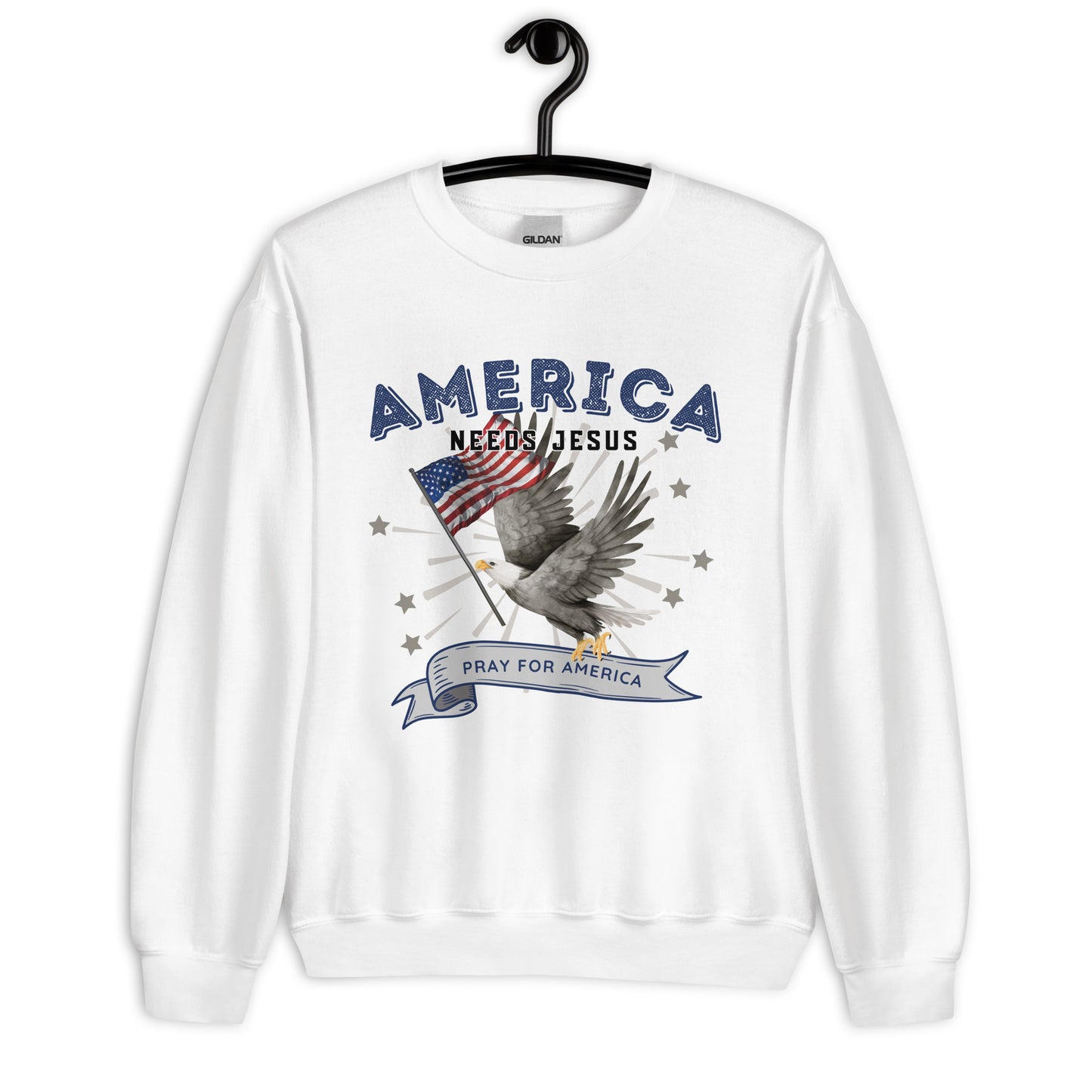 America Needs Jesus Crewneck